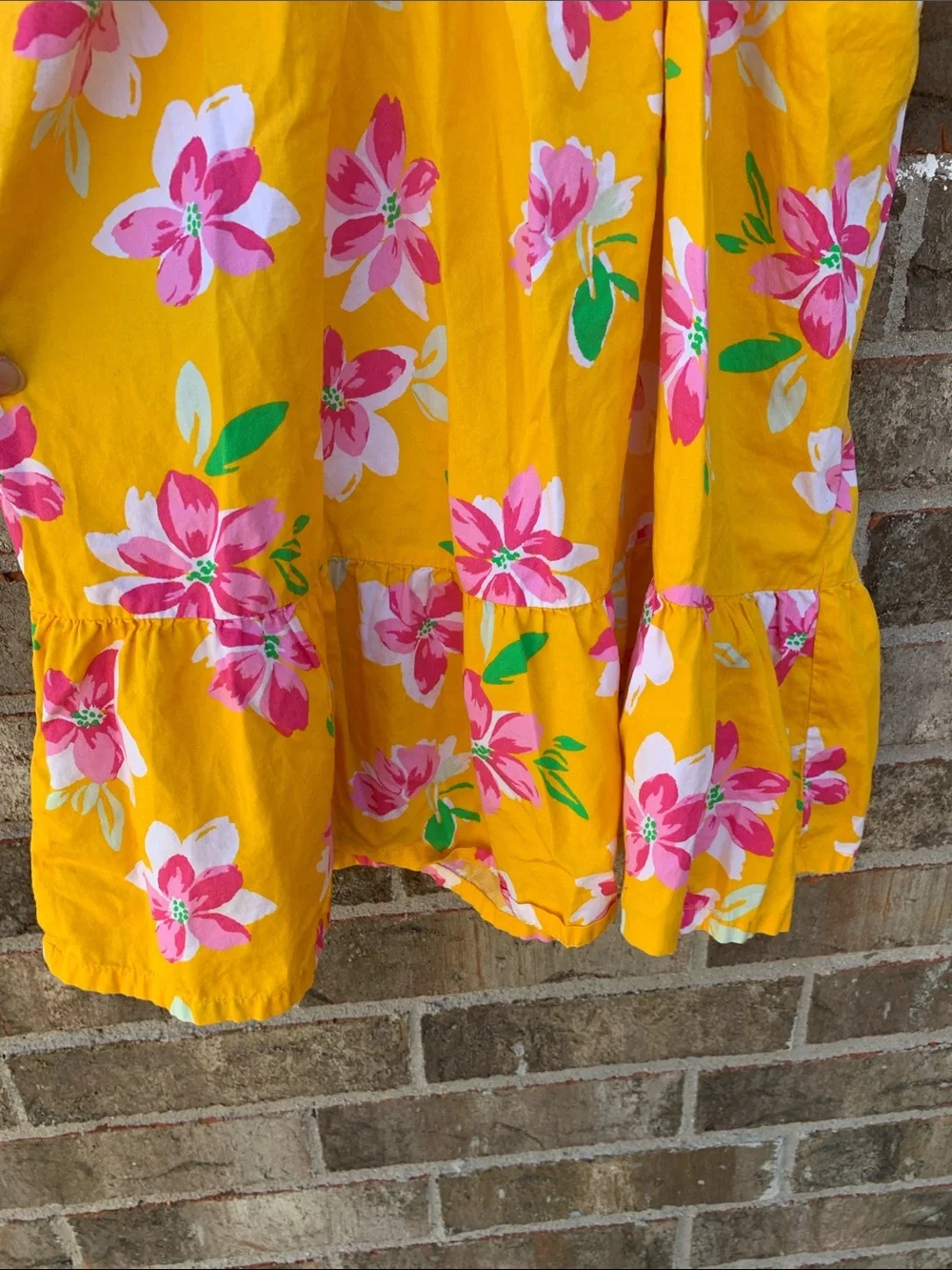 Take 50% OFF- Old Navy Yellow Floral Sundress with Pink & White Blossoms, Size-L